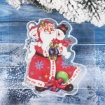 Наклейка на стекло «Дед Мороз и Снеговики» 15*20 см