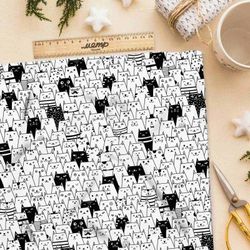 Ткань оксфорд 600 толпа котов