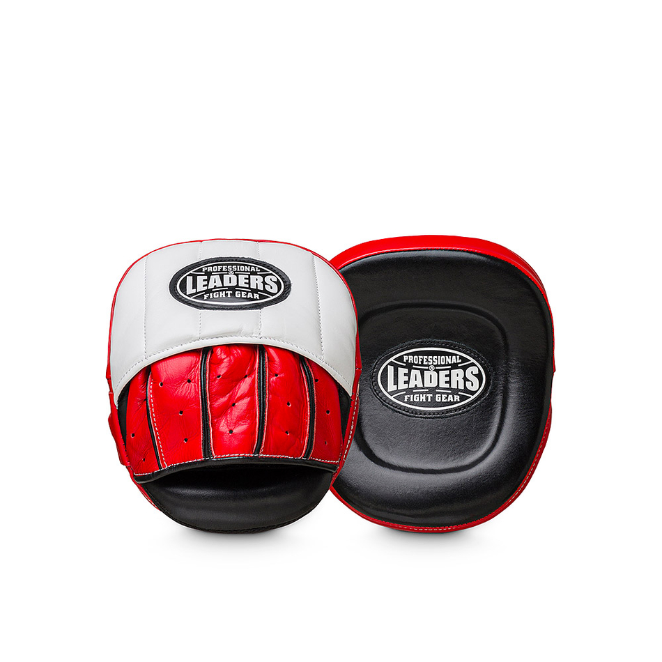 Лапы тренерские LEADERS TACTICAL (кожа, черный/белый/красный)