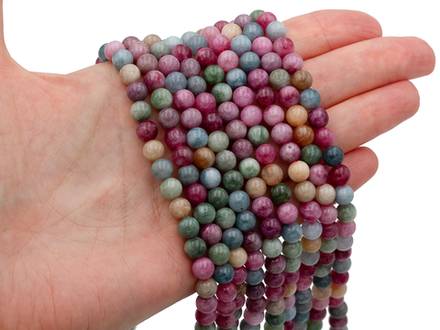 Нить бусин из тонированного кварца 6,5мм