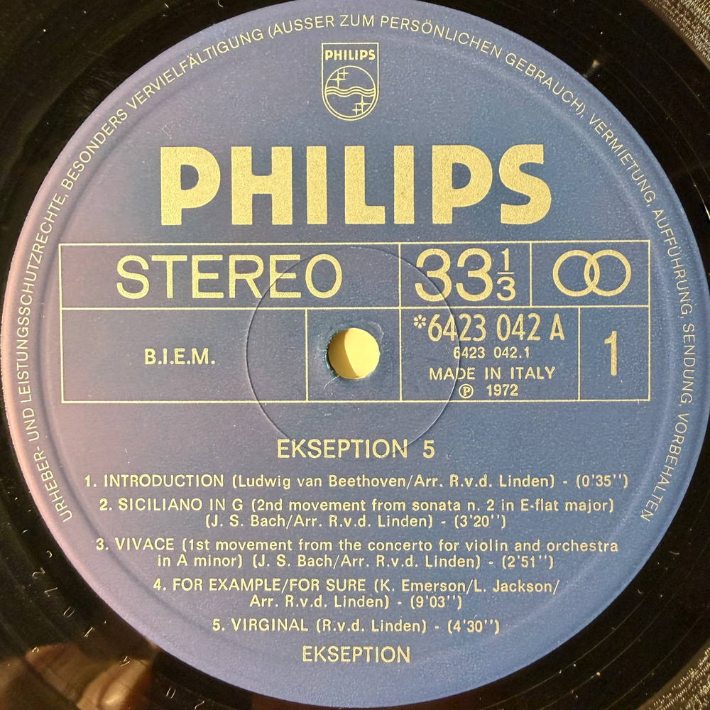 Ekseption ‎– 5 (Италия 1972г.)