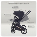 Детская коляска Rant Garda 3 в 1 с автокреслом Evomax Grey Black