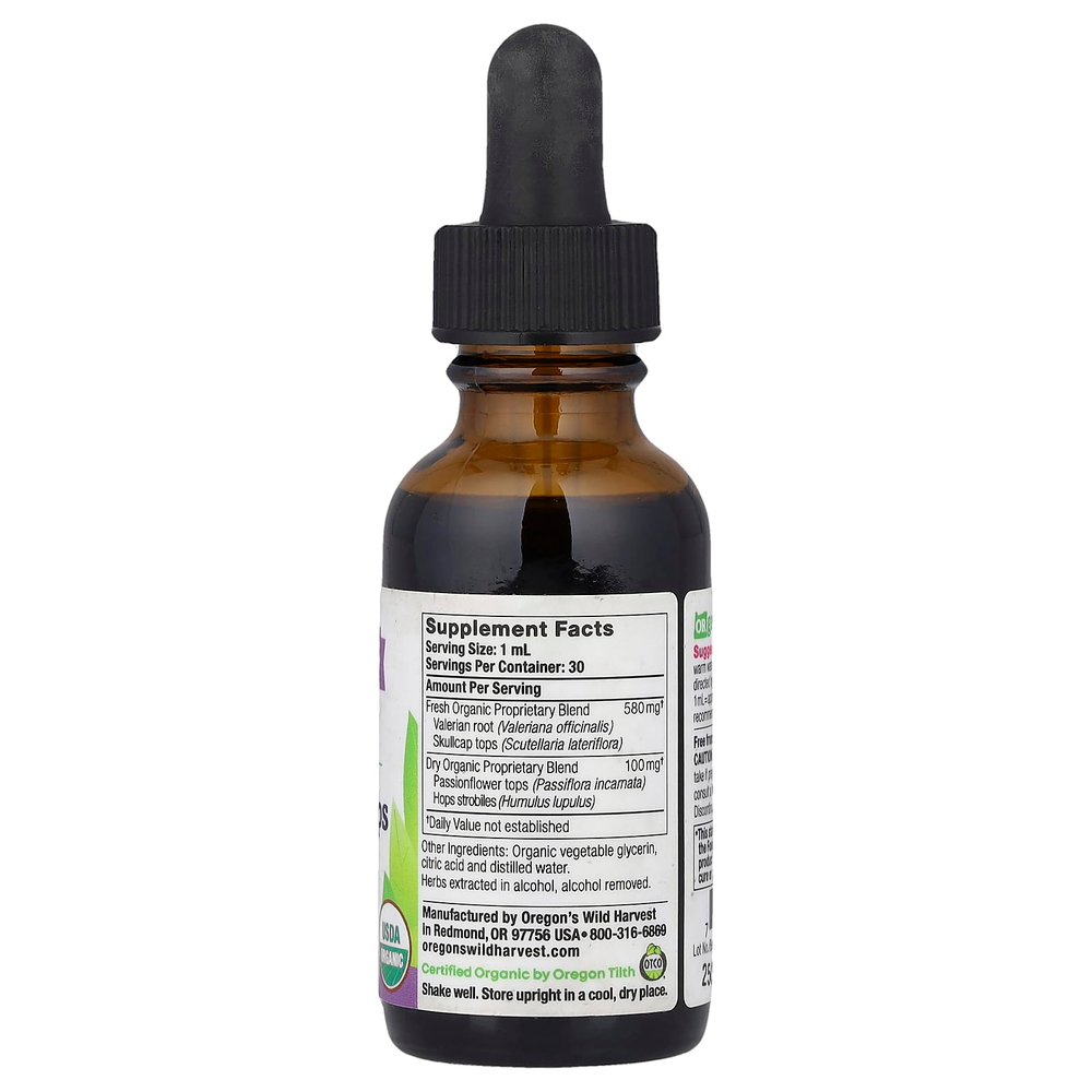 Oregon's Wild Harvest, Органическая валериана, хмель, 30 мл (1 жидк. унц.)
