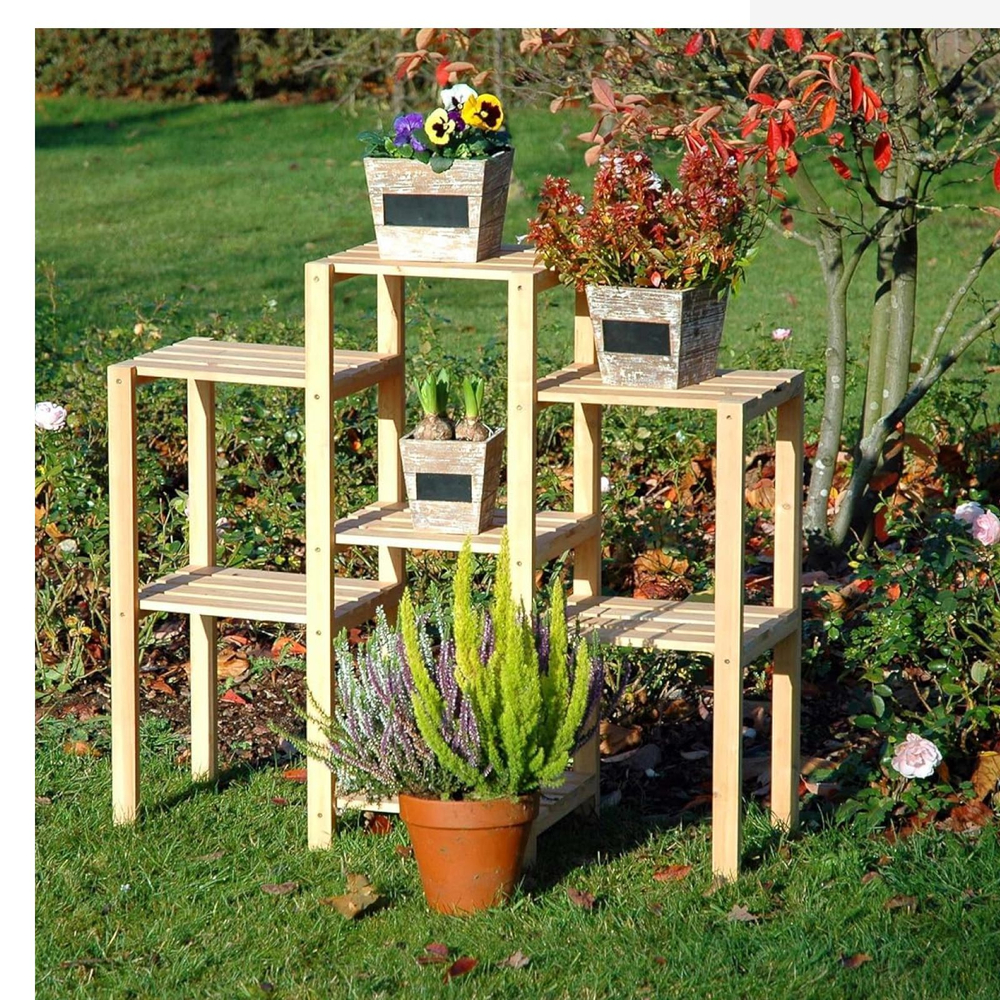 Деревянный стеллаж для дома и сада из сосны, без отделки