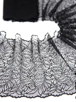 03-82 Кружево эластичное 22 см, черный 170