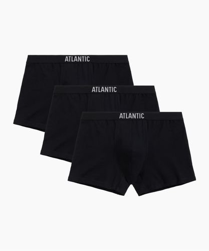 Мужские трусы шорты Atlantic, набор из 3 шт., хлопок, черные, 3MH-011