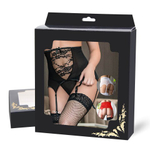 Пояс на высокой посадке с ремешками для чулок черные (размер M-L)