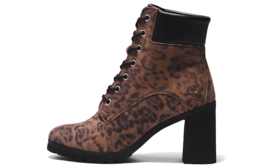 Timberland Allington Heeled 6 Mid Calf Boots Women"s Brown Leopard Print