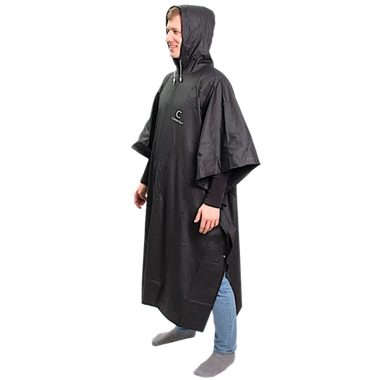 Пончо-дождевик Следопыт PF-RC-13 129х137см Плотный PVC на кнопках с капюшоном и чехлом цв.Чёрный -