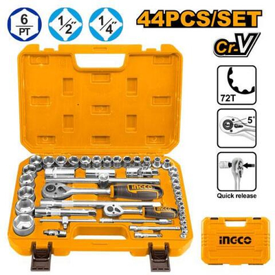 Набор инструментов 44 пред. 1/4" и 1/2" INGCO HKTS42441 INDUSTRIAL