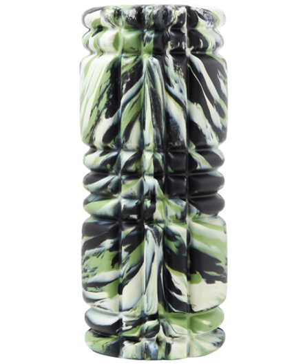 Ролик массажный FA-508, EVA/PP, низкая жесткость, 33x14 cм, зеленый камуфляж/оранжевый