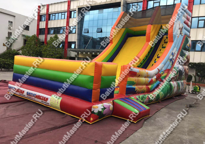 Детский надувной батут-горка "Радужный спуск" 10*5*6 м