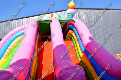 Большая площадка с высокой горкой "Дино-городок", 15*15*6 м