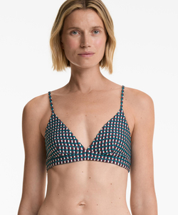 OYSHO Трёхцветный жаккардовый треугольный топ для бикини, зеленый