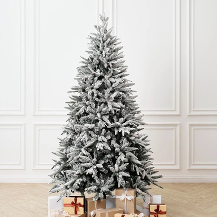 Заснеженная елка с шишками «ile Grande» (Литая+пвх) 240 см / 2,4 м