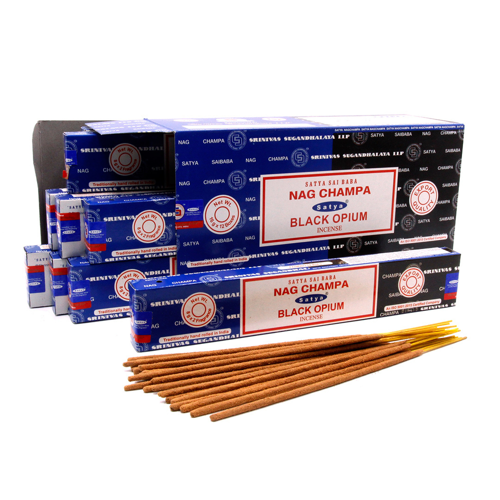 Satya Combo Nag Champa Black Opium Благовоние-масала Наг Чампа Черный Опиум 16 г