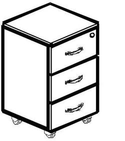 Тумба 3 ящика с замком Рубин 41.(42).61