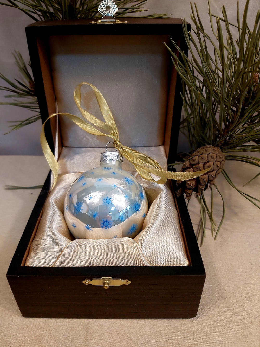 Шар новогодний с ручной росписью  Палех "Тигр" №2