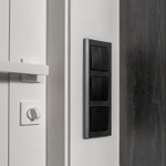 Выключатель двухклавишный (черный матовый)