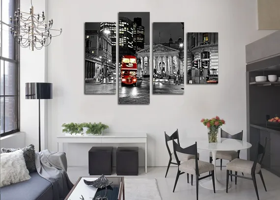 Модульная картина "Черно-белый лондон"