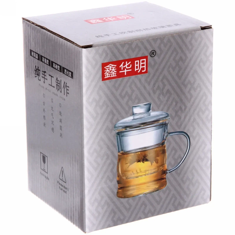 Кружка заварочная со стеклянным ситом 350мл «Хай-Тек»