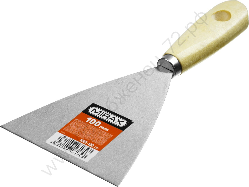 MIRAX 100 мм, деревянная ручка, стальной, Шпатель (1000-100)