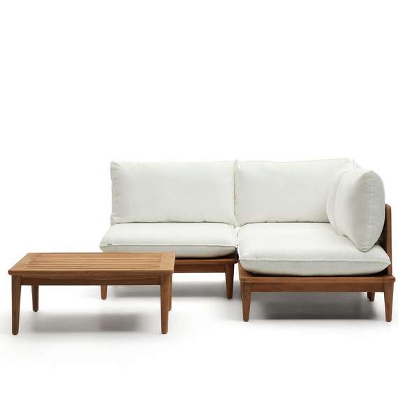 Комплект уличной мебели Portitxol из массива тика, модульный диван, столик