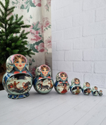 Матрёшка "Русская зима" 7мест 17см