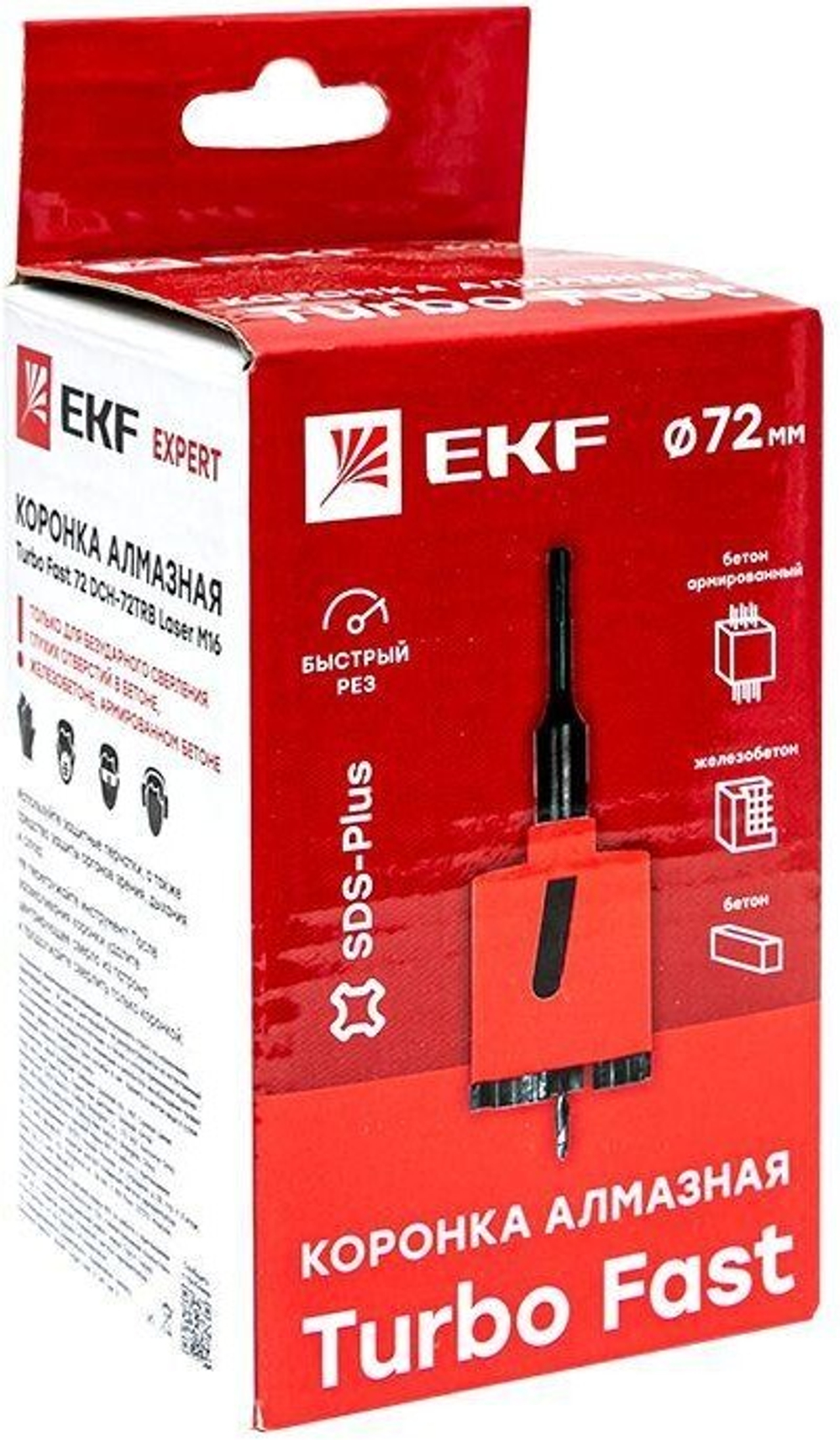 Коронка алмазная EKF dch-72-trb-m16