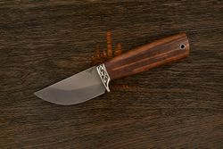 Нож шкуросъёмный (скиннер) Игоря Пампуха Модель 074, клинок 95мм, булат легированный, орех Т2