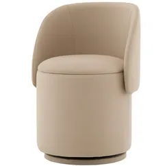 Крутящийся пуф Gong со складной спинкой и ящиком, бежевый велюр