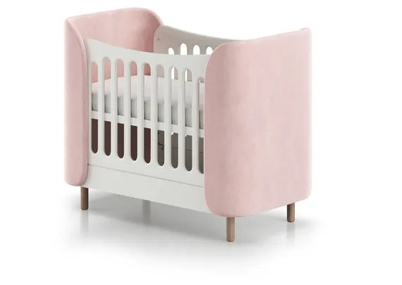 Кроватка KIDI Soft mini cпальное место 60*120 см (розовый)