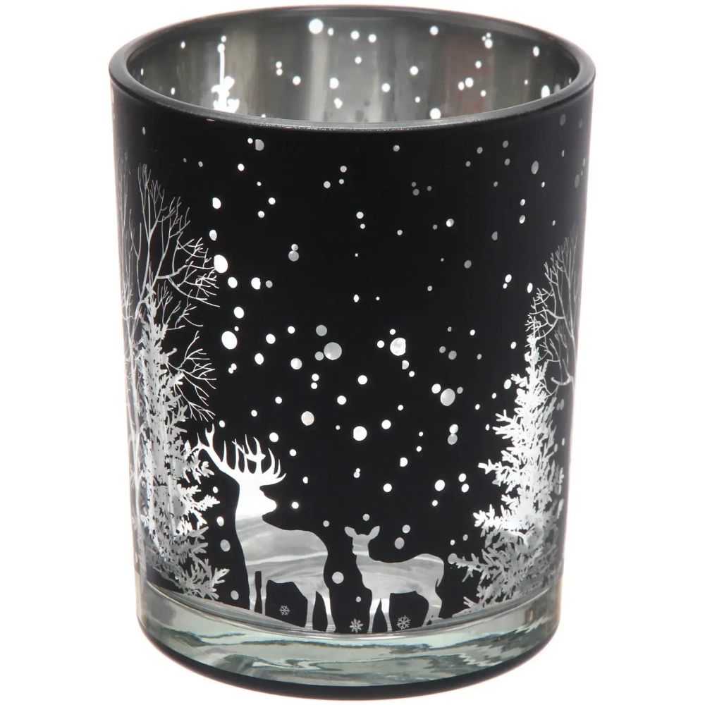 Подсвечник «Зимнее сияние» 10*12,5 см, Черный