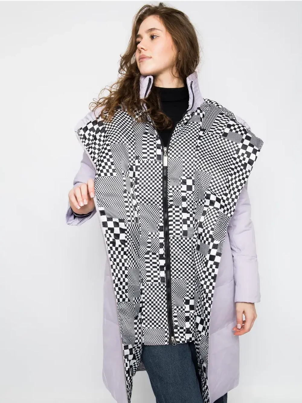 Куртка зимняя удлиненная с капюшоном