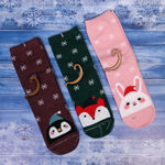 Носки женские «Снежные сказки «, микс 5 цветов, р-р 36-39 (крючок, пакет, стикер)