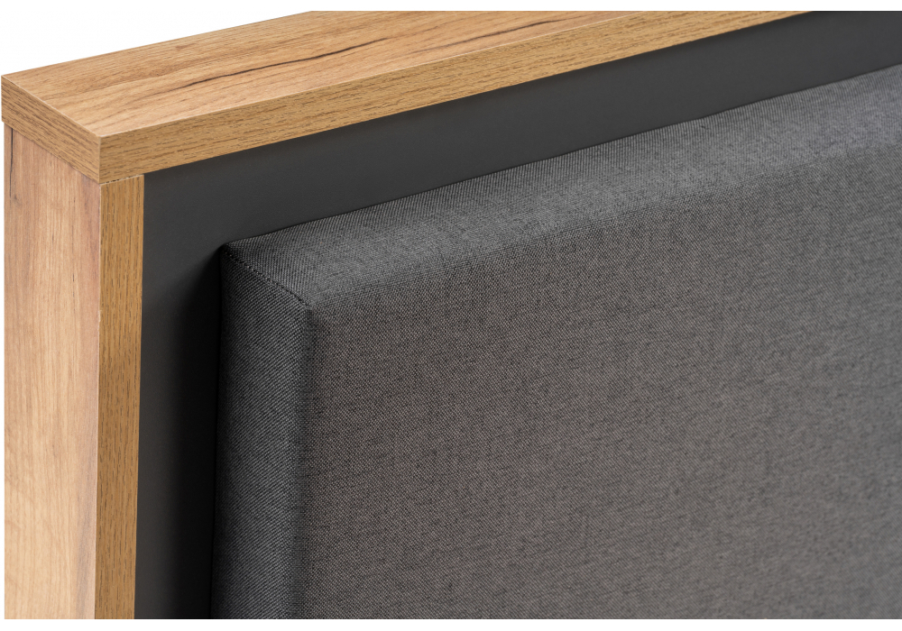 Кровать Woodville Клауд 160х200 парящая дуб крафт золотой, антрацит