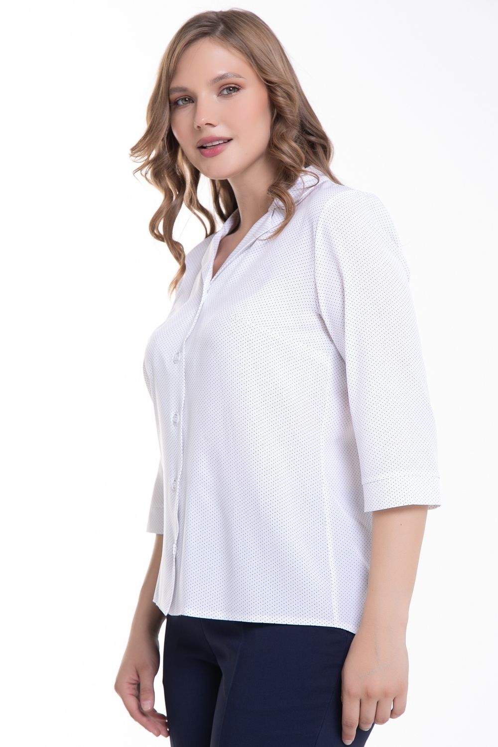 Блуза Ниагара (вайт, горошки) Diolche (Акция)