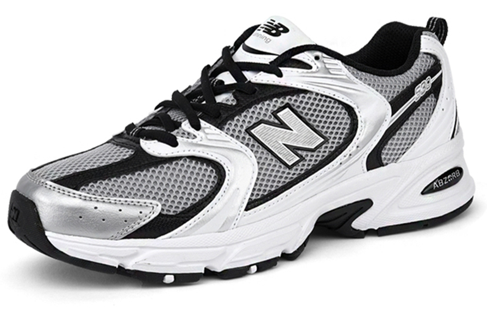 New Balance NB 530 fabric synthetic leather shock absorption, non-slip, wear-resistant, breathable, low-cut running shoes for men and women with the same style of white, black and gray