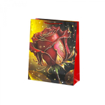 Пакет подарочный бумажный Alingar, (М) 18х24х8,5 см, вертикальный, "Золотые розы", мат. ламинация, тиснение, ассорти