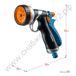GRINDA RM-8, 8 режимов, курок сзади, металлический с TPR, поливочный пистолет, PROLine (8-427143)