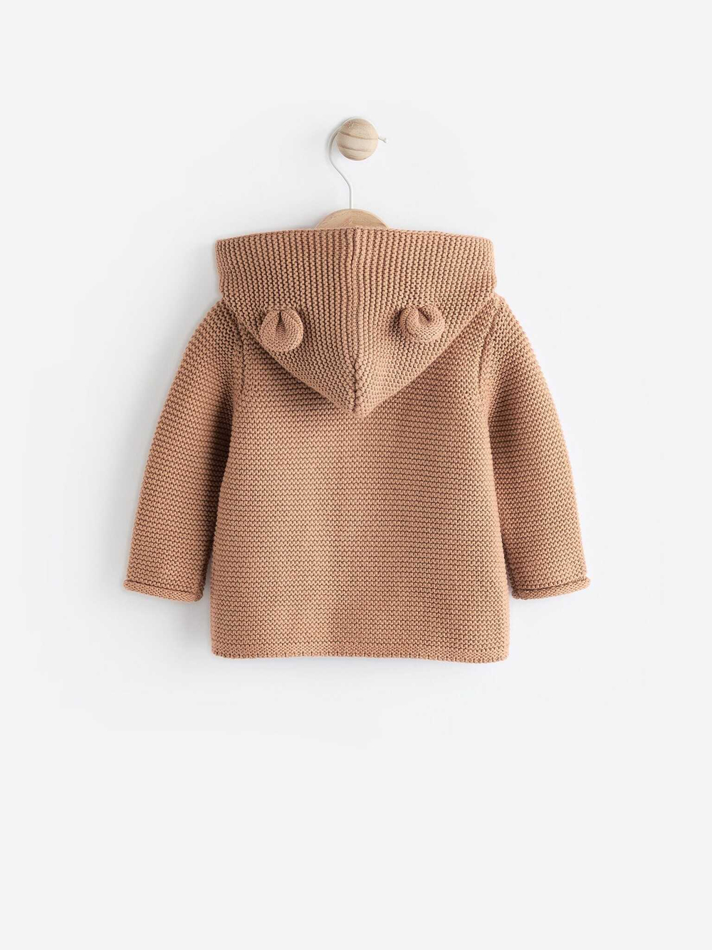 Вязаный кардиган с капюшоном для малышей Next K90-706, Бежевый