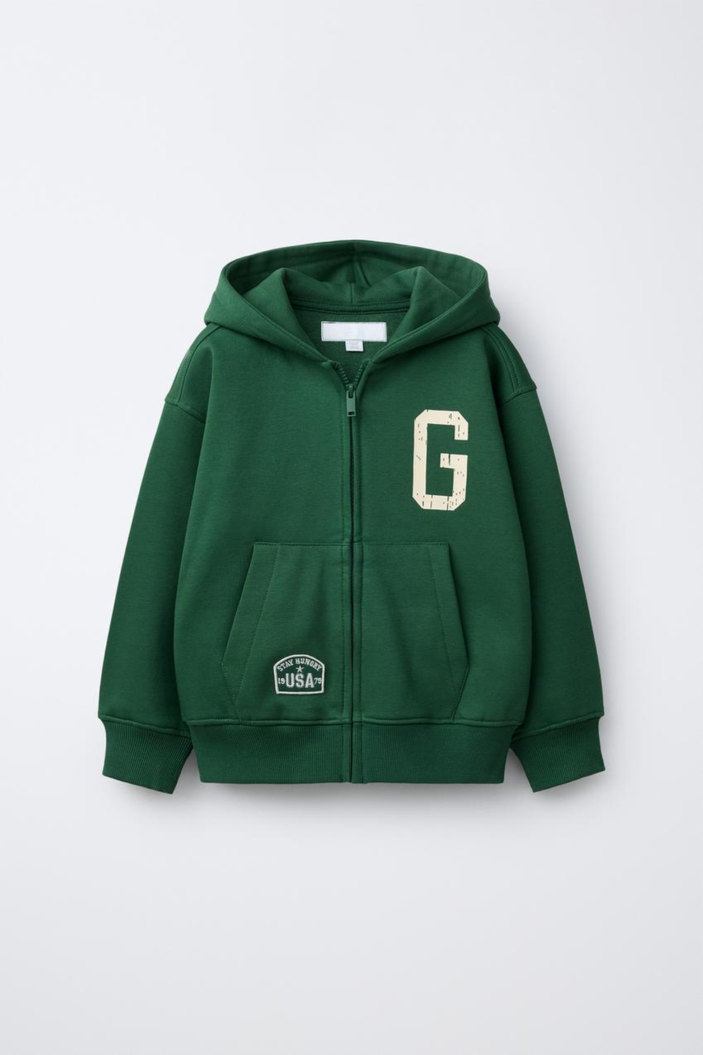 ZARA ХУДИ С НАДПИСЬЮ, ЗЕЛЕНЫЙ