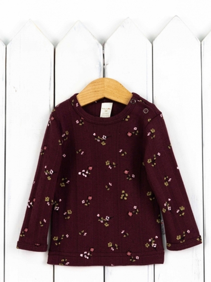 Лонгслив для девочки из ажурной рибаны