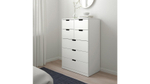 Комод NORDLI 15 (МДФ) Белый DM635-6 60*45*110 см, Белый   Фиеста