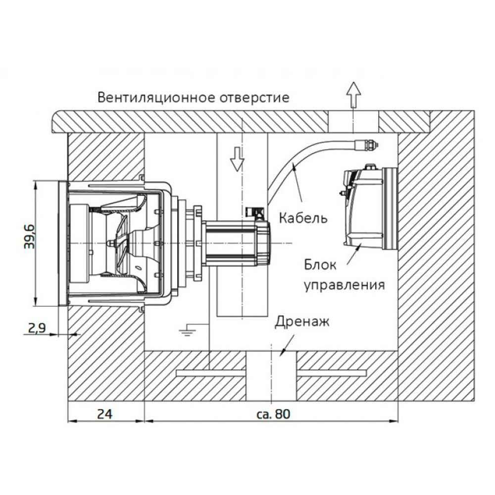 Закладная деталь противотока BADU JET Turbo Pro Design 1, универсал.