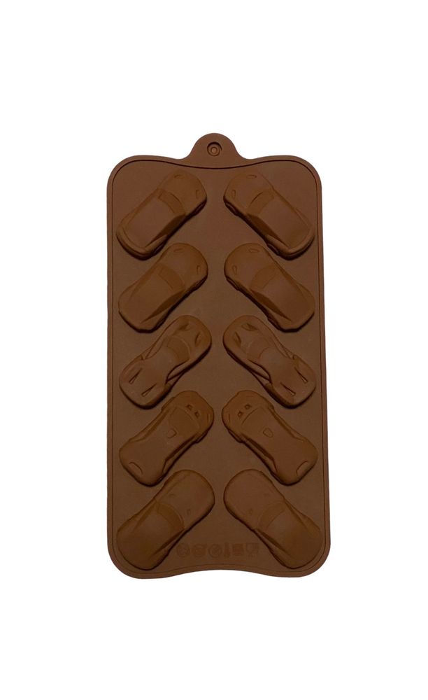 Форма для шоколада Машинки микс 10в1, силикон 20,5*10,5см (Китай)