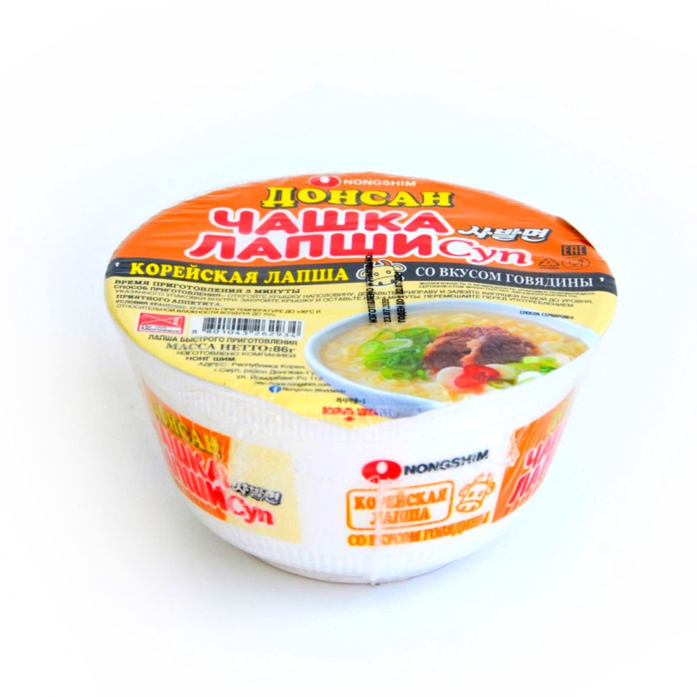 Лапша быстрого приготовления со вкусом говядины Донсан Nongshim 86 г