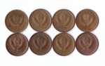 1 копейка 1967-74 гг. 8 шт. VF
