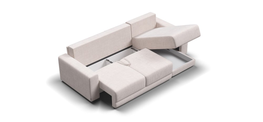 Угловой диван Босс Прайм ХЛ Вельвет Корд бежевый