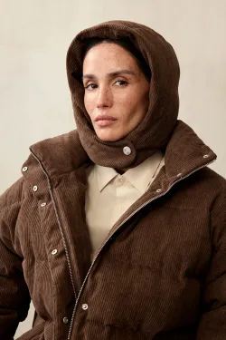 Пуховик вельветовый (((Прямиком из детства))), шоколадный